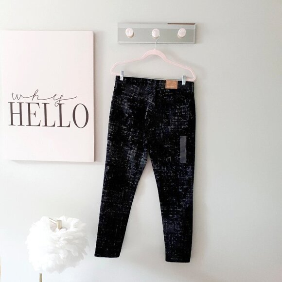 NWT Polo Ralph Lauren skinny high rise ankle black velvet-like glitter jeans - Picture 15 of 16